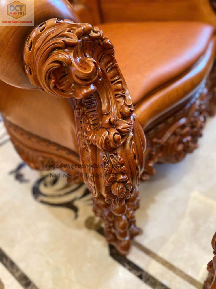 Bộ sofa hoàng gia gỗ gõ đỏ đẳng cấp PD145GD